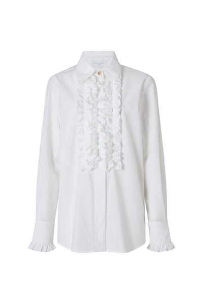 Angelique White Frill Front Shirt