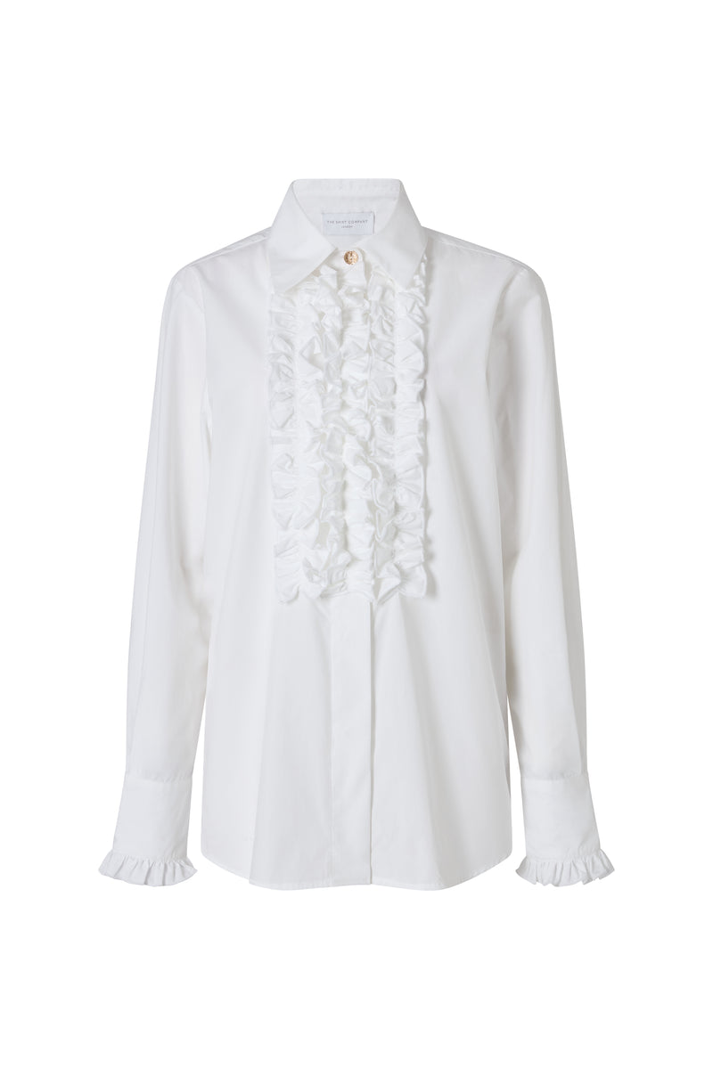 Angelique White Frill Front Shirt