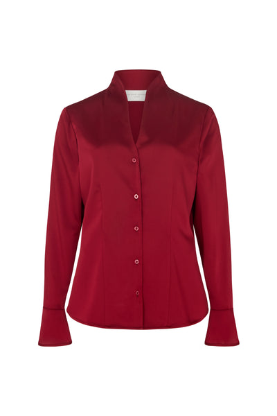 Aria Claret Tulip Neck Shirt