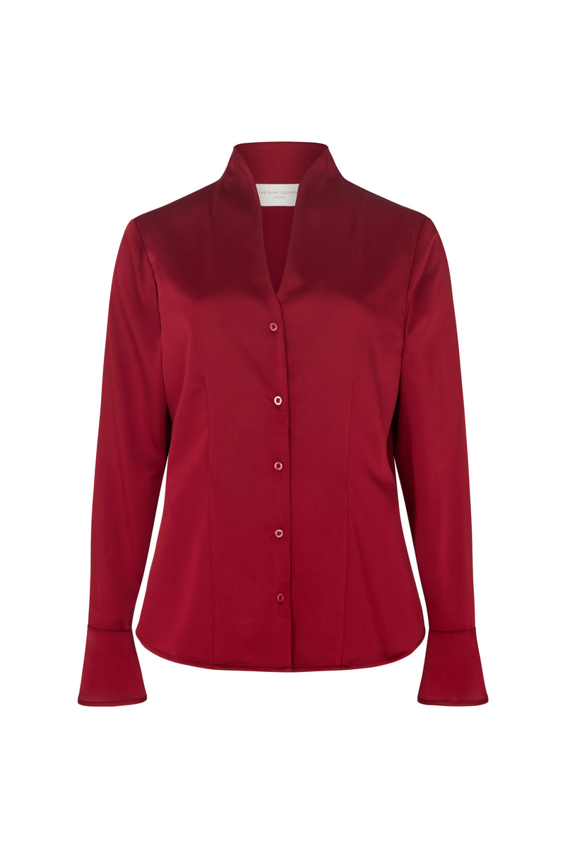 Aria Claret Tulip Neck Shirt