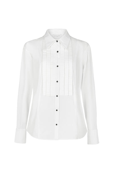 Antoinette Curve Pleated Tuxedo Shirt