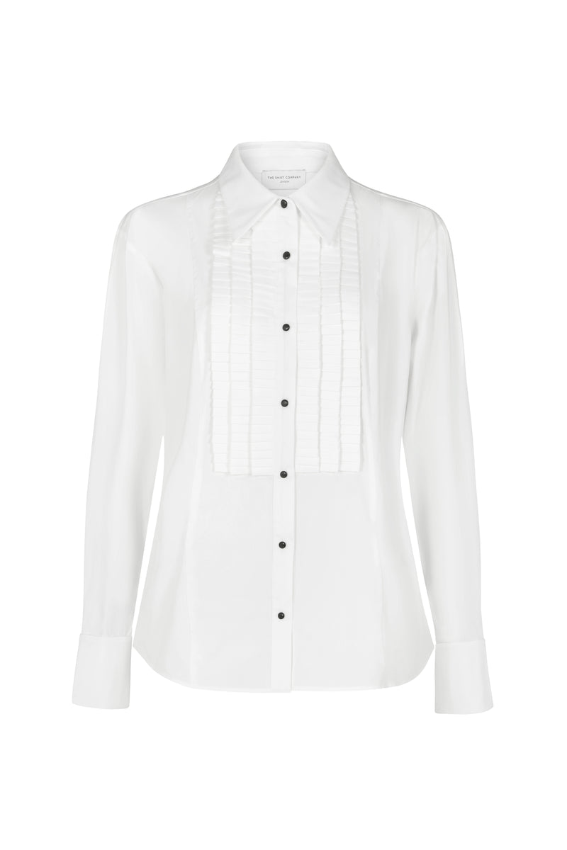 Antoinette Curve Pleated Tuxedo Shirt