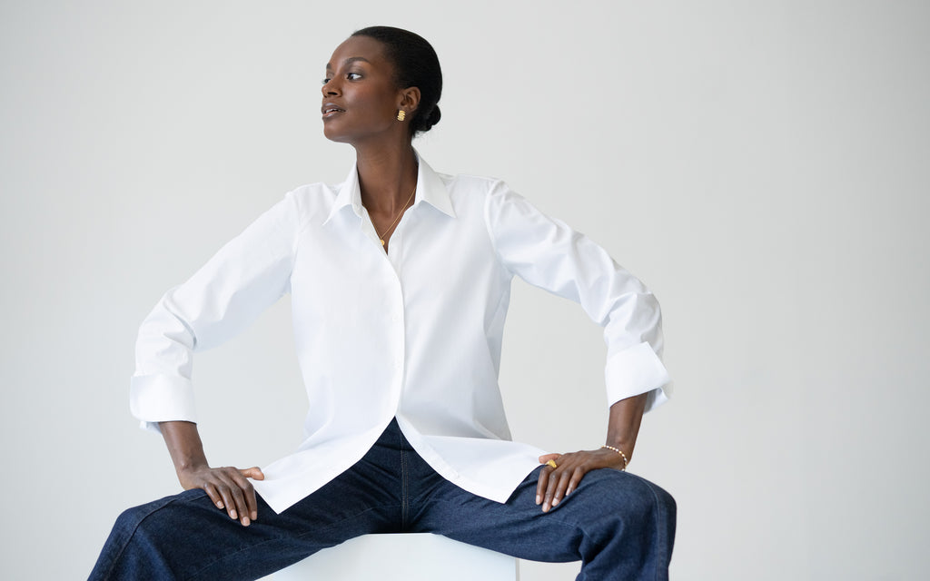 KARLY RELAXED White Organic Cotton Poplin