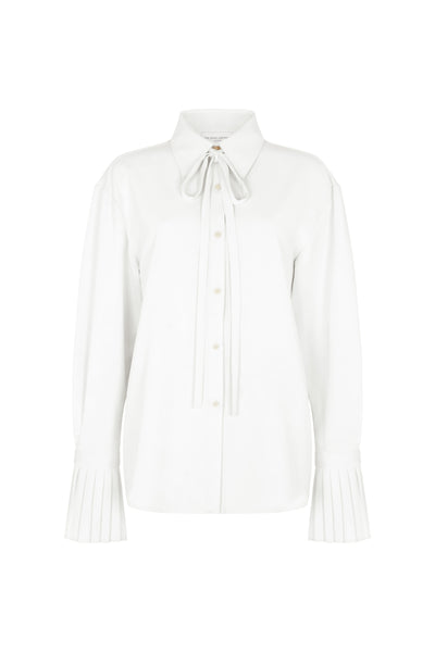 Lottie Ivory Easy Fit Blouse with Pleated Exaggerated Cuffs