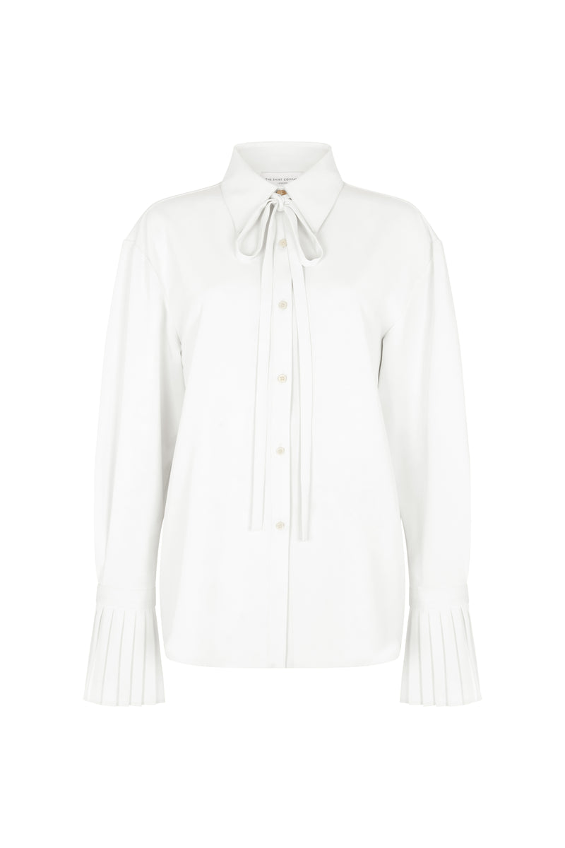 Lottie Ivory Easy Fit Blouse with Pleated Exaggerated Cuffs