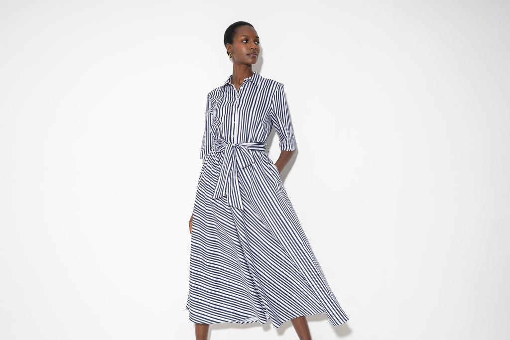 LE MARAIS DRESS Stripe Cotton Sateen