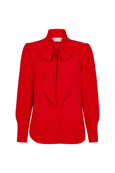 Mathilde Red Pussy Bow Blouse