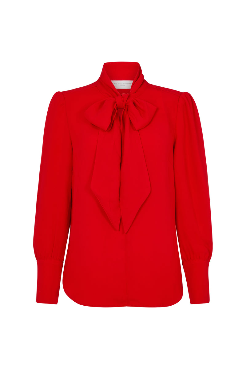 Mathilde Red Pussy Bow Blouse