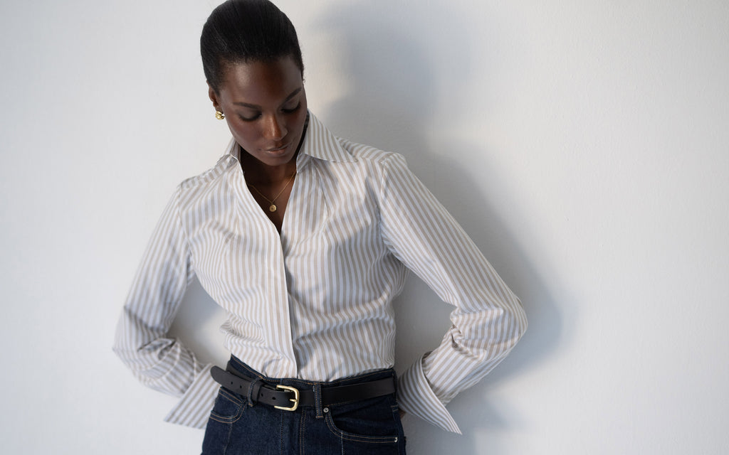 MADELENA TAILORED Stripe Cotton Poplin