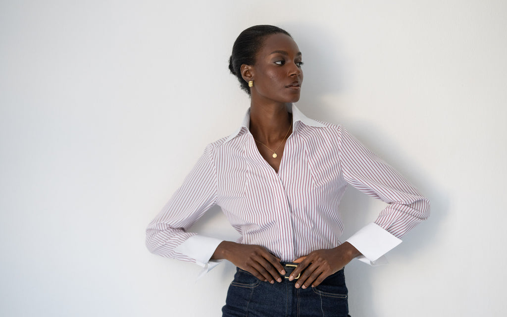 MADELENA TAILORED Stripe Cotton Poplin