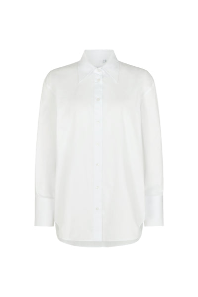 Parisienne "The French Girl" White Oversized Organic Cotton Sateen Shirt