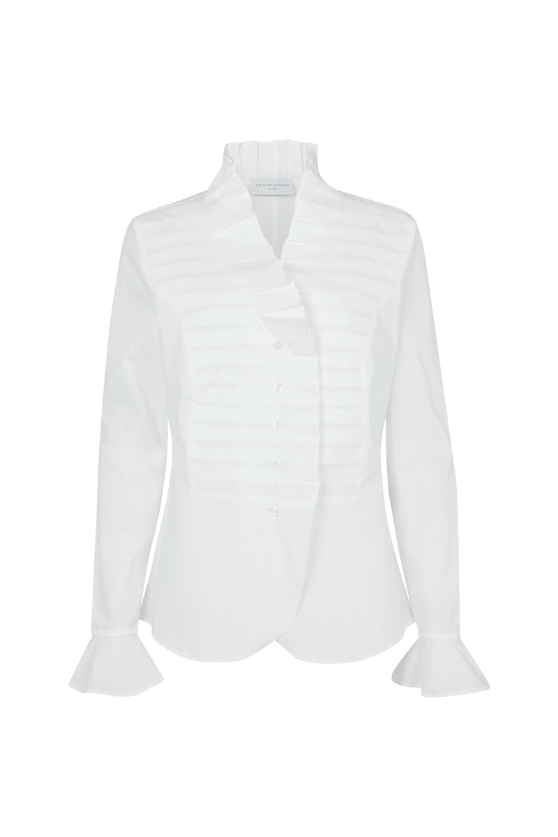Suzanna Tuxedo Ruffle Cotton Shirt