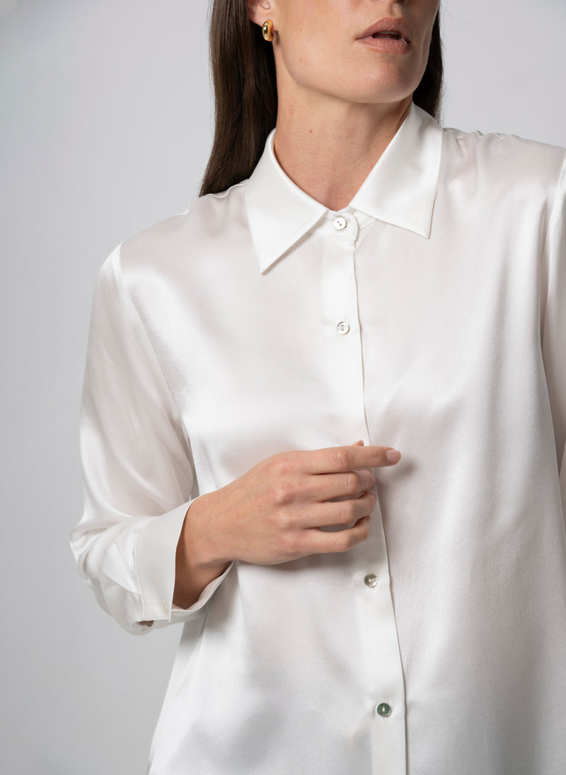 Alice Ivory Ultimate Classic Silk Blouse