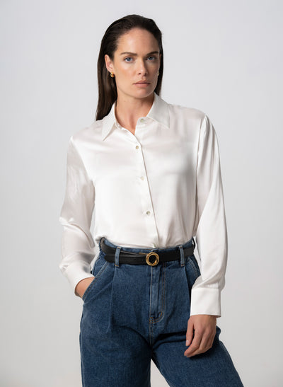 Alice Ivory Ultimate Classic Silk Blouse