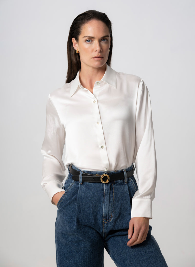 Alice Ivory Ultimate Classic Silk Blouse