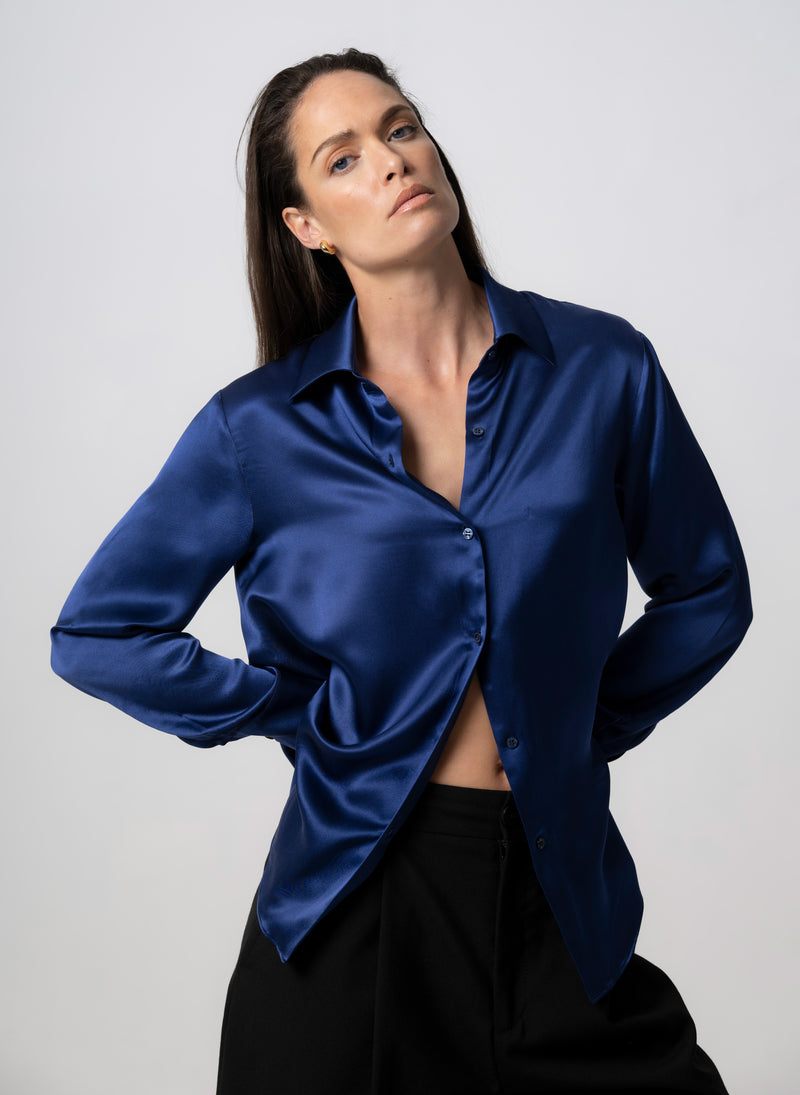 Alice Sapphire Ultimate Classic Silk Blouse