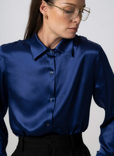 Alice Sapphire Ultimate Classic Silk Blouse