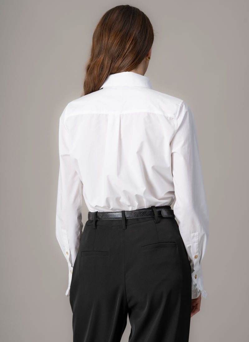 Angelique White Frill Front Shirt