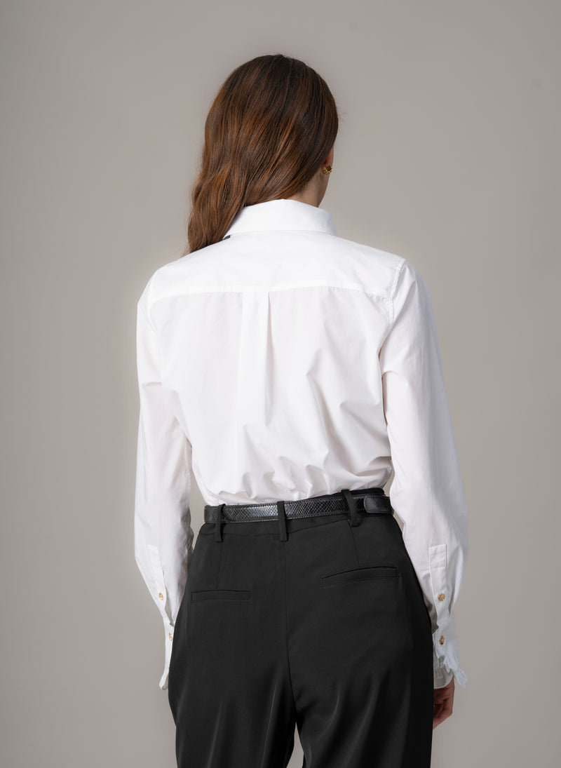 Angelique White Frill Front Shirt