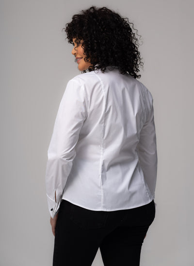 Antoinette Curve Pleated Tuxedo Shirt