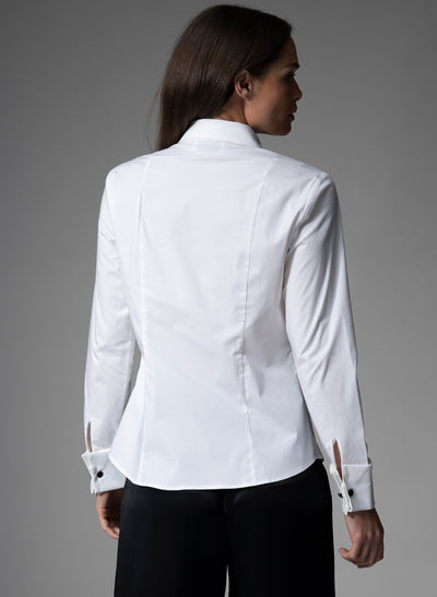 Antoinette Pleated Tuxedo Shirt