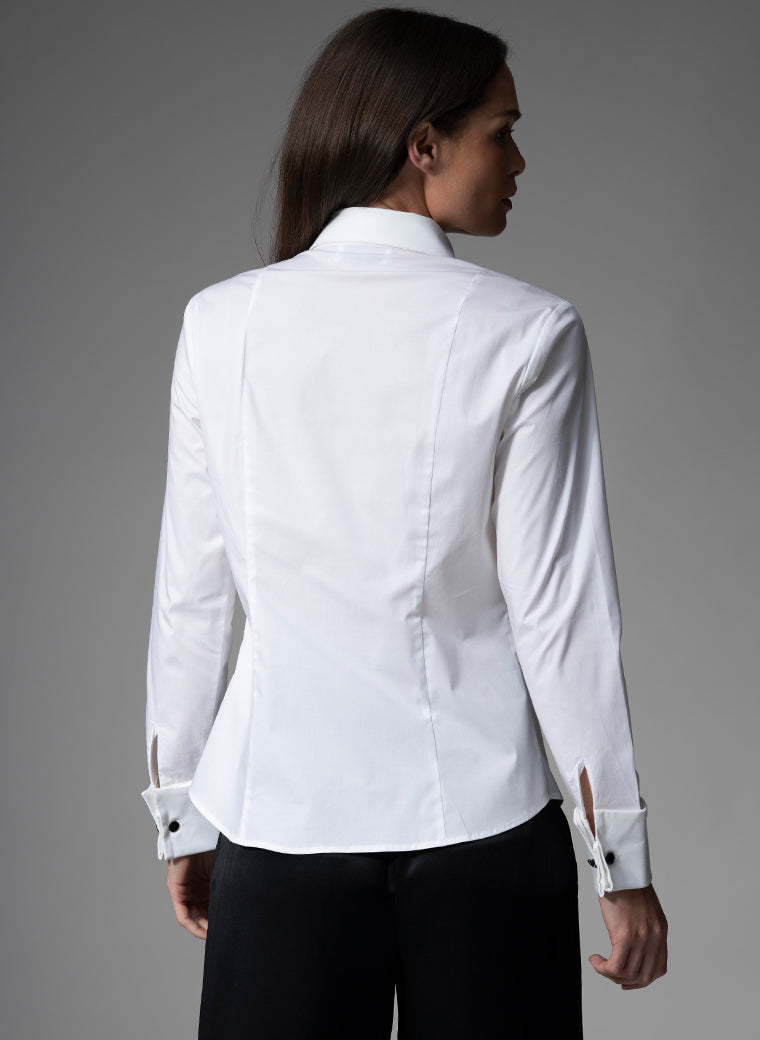 ANTOINETTE PLEATED TUXEDO SHIRT