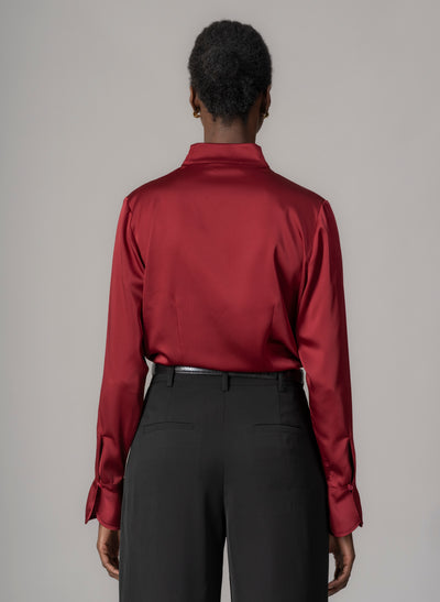 Aria Claret Tulip Neck Shirt