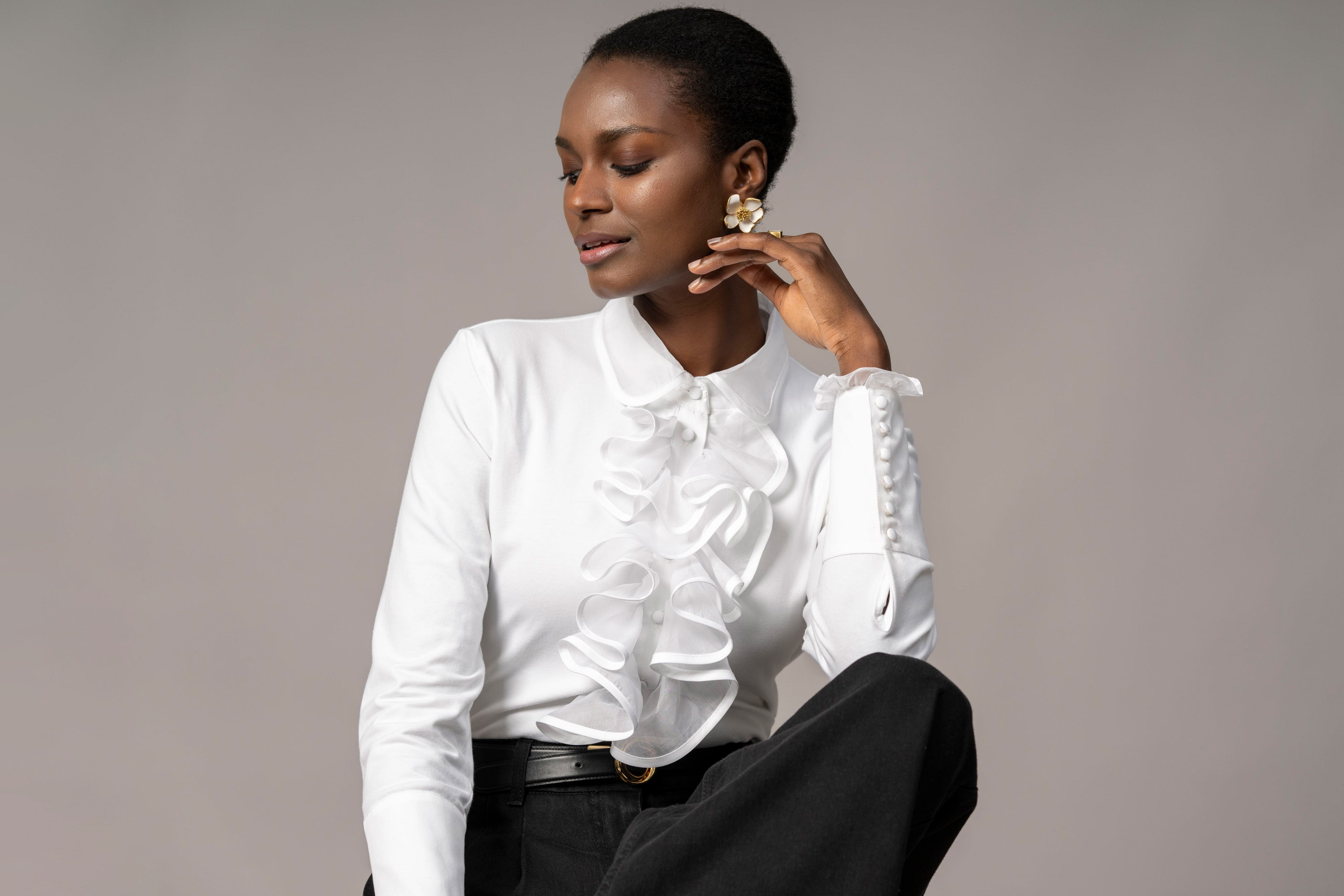 womens formal white blouse
