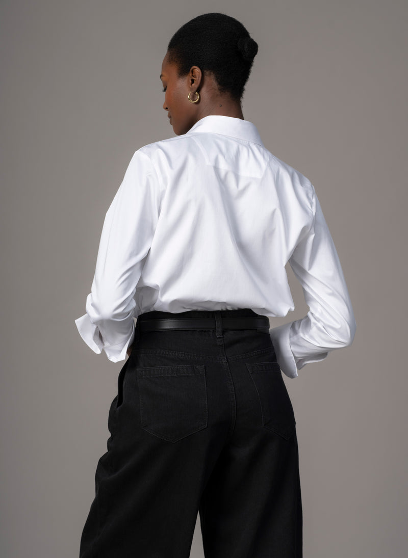 Carla "The Pop-over" White Tunic Organic Cotton Shirt