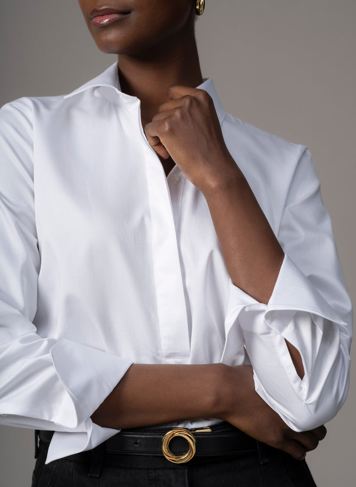 トップス papier Flat seem top/White EMBROIDERED COTTON TOP WITH LILIES | Zara Home United States
