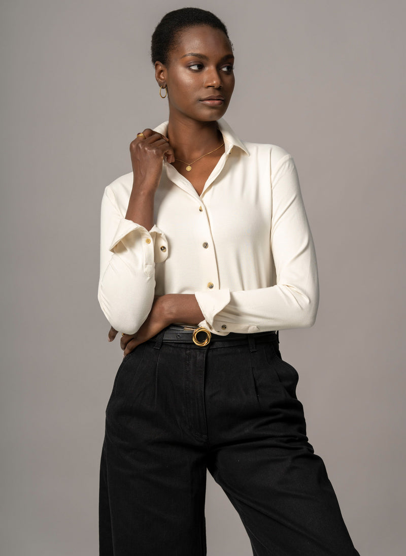 Cassia Ivory Everyday Classic Jersey Shirt