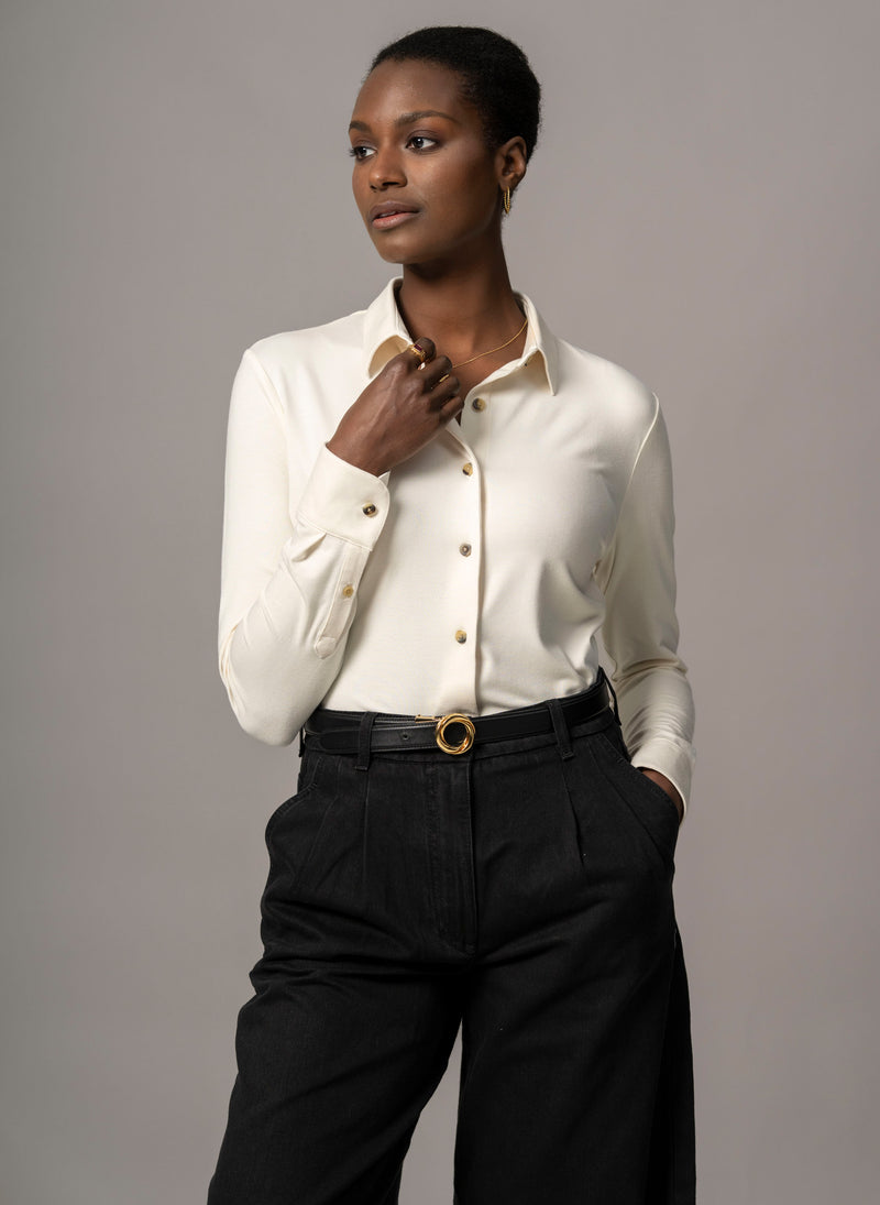 Cassia Ivory Everyday Classic Jersey Shirt