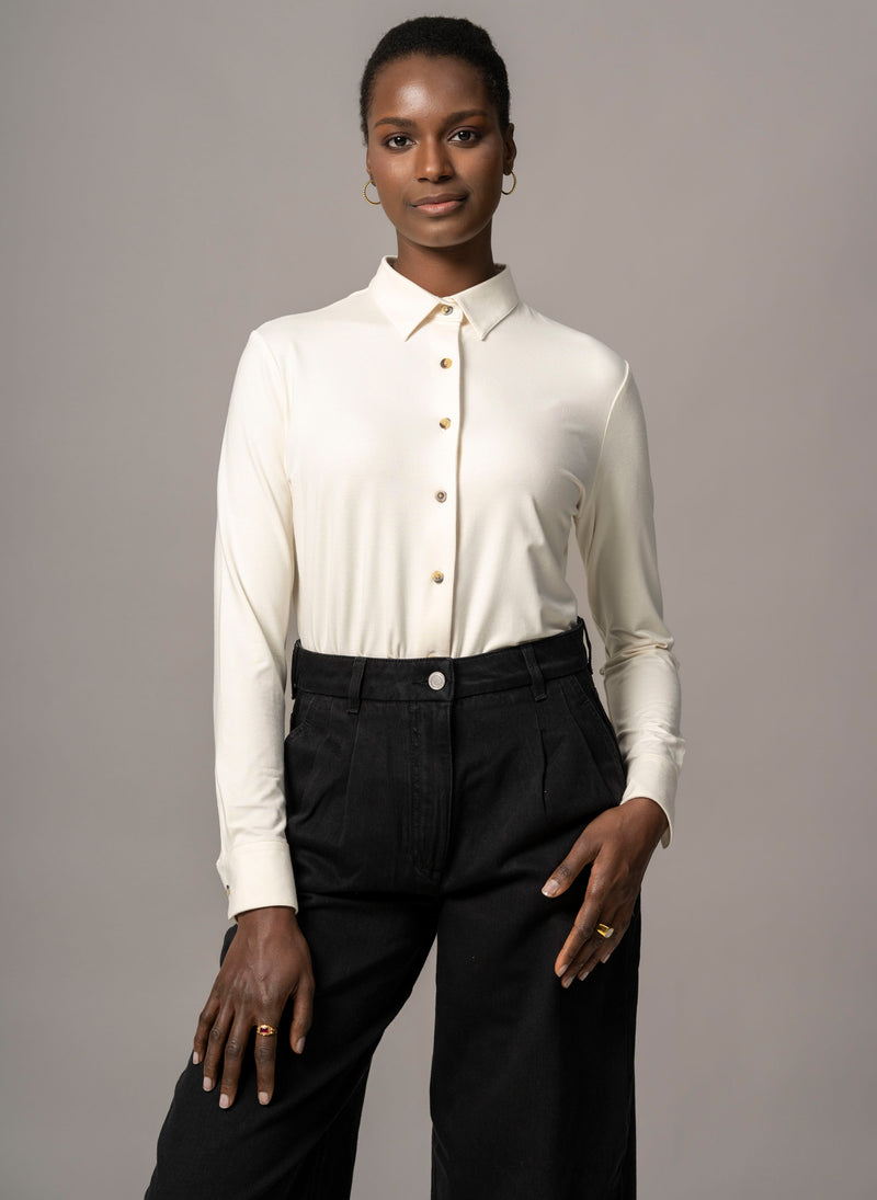 Cassia Ivory Everyday Classic Jersey Shirt