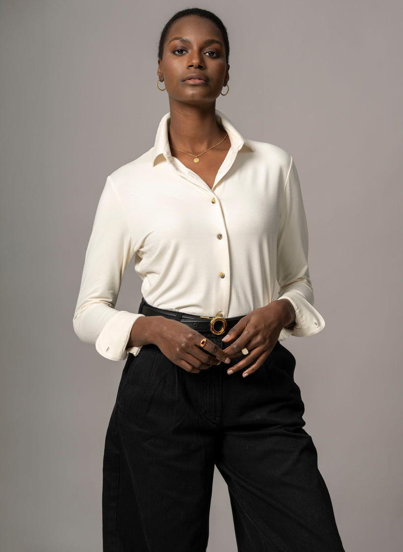 Cassia Ivory Everyday Classic Jersey Shirt