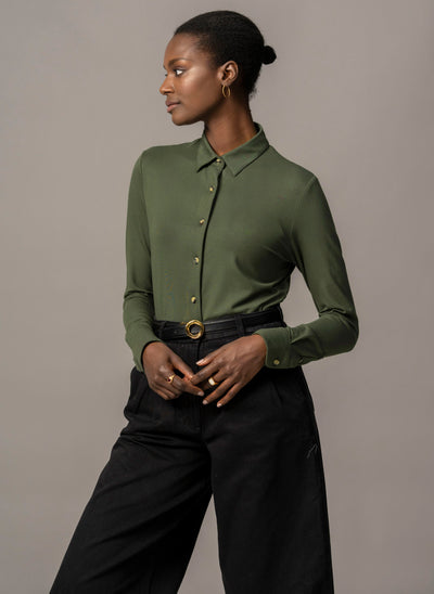 Cassia Khaki Everyday Classic Jersey Shirt