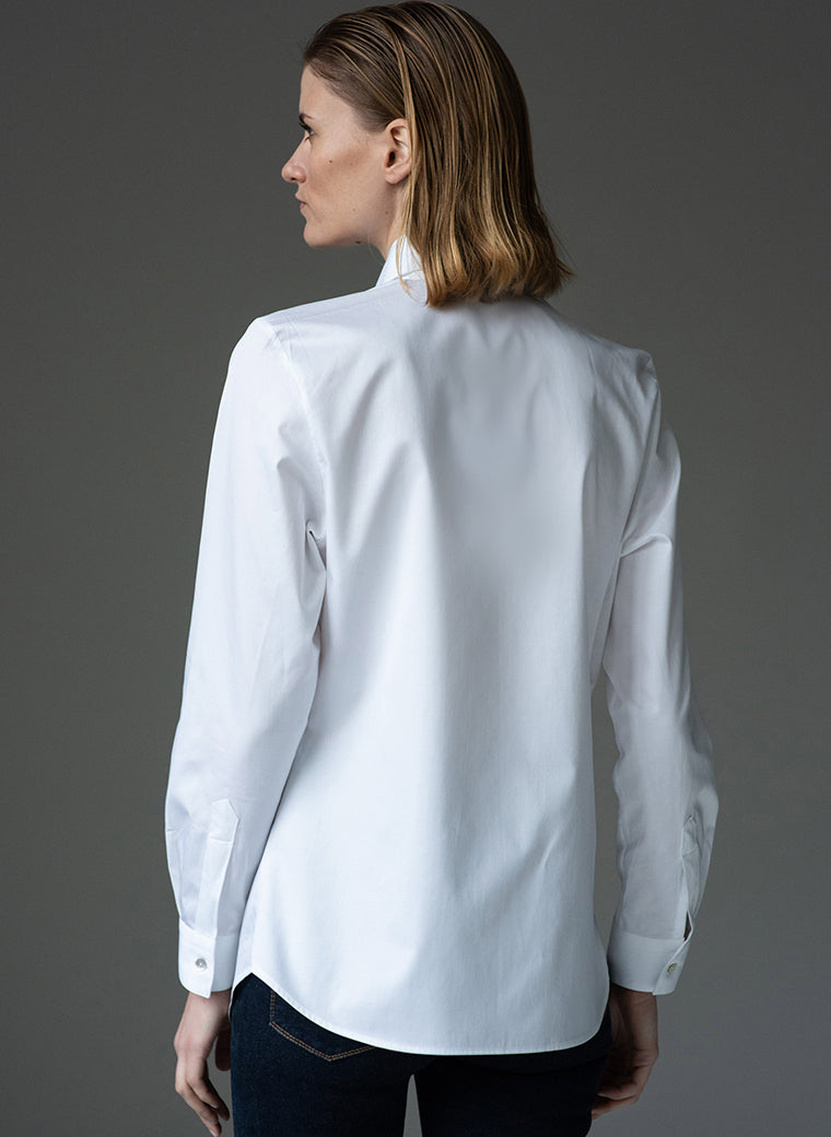 Claudette "The Minimalist" White Organic Cotton Shirt