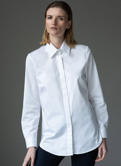 Claudette "The Minimalist" White Organic Cotton Shirt