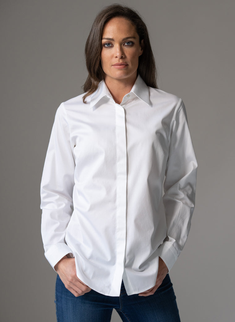 CLAUDETTE WHITE CLASSIC ORGANIC COTTON SHIRT