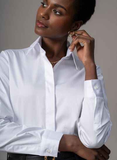 Claudette "The Minimalist" White Organic Cotton Shirt