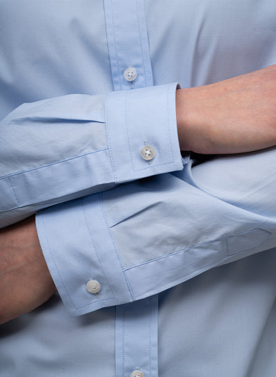 COLLEEN BASIC LIGHT BLUE EASY FIT COTTON SHIRT