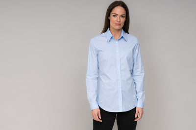 COLLEEN BASIC LIGHT BLUE EASY FIT COTTON SHIRT