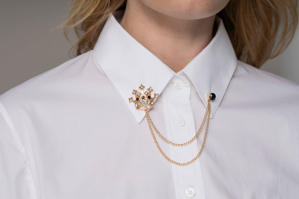 Crown Collar Brooch Chain