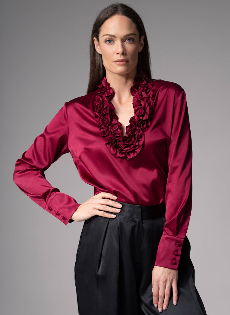 Long sleeve evening sales blouse