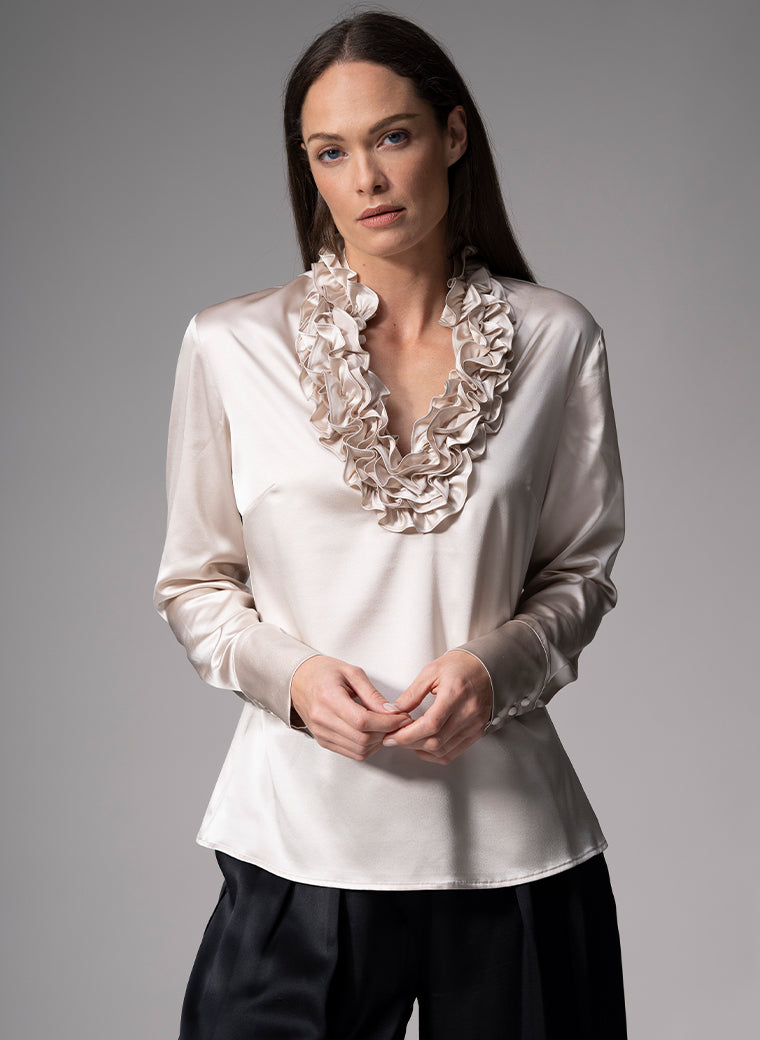 Champagne hotsell satin blouse