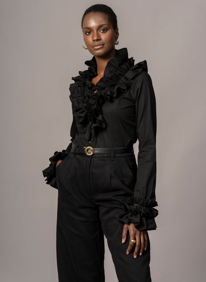 Women's Evening Shirt with Frill Collar & Cuffs | The Shirt Company