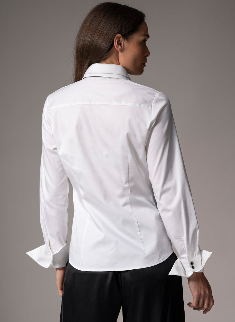 collared dress shirt women's Women's Contrast Collar & Cuffs Shirts & Blouses | Hawes & Curtis