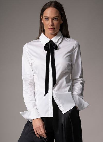 Karter Double Collar Tuxedo Cotton Shirt
