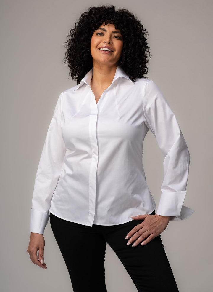 Madelena White Tailored Business Shirt