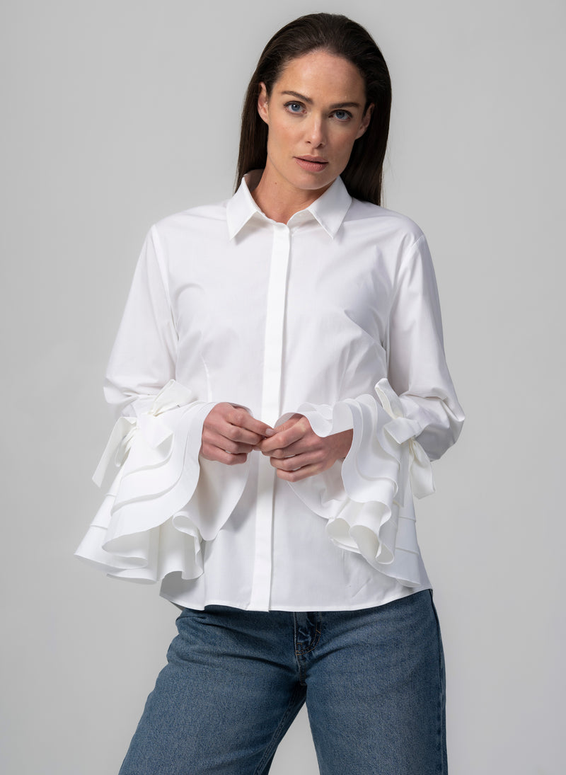 MAGNOLIA STATEMENT CUFF TAILORED COCKTAIL SHIRT