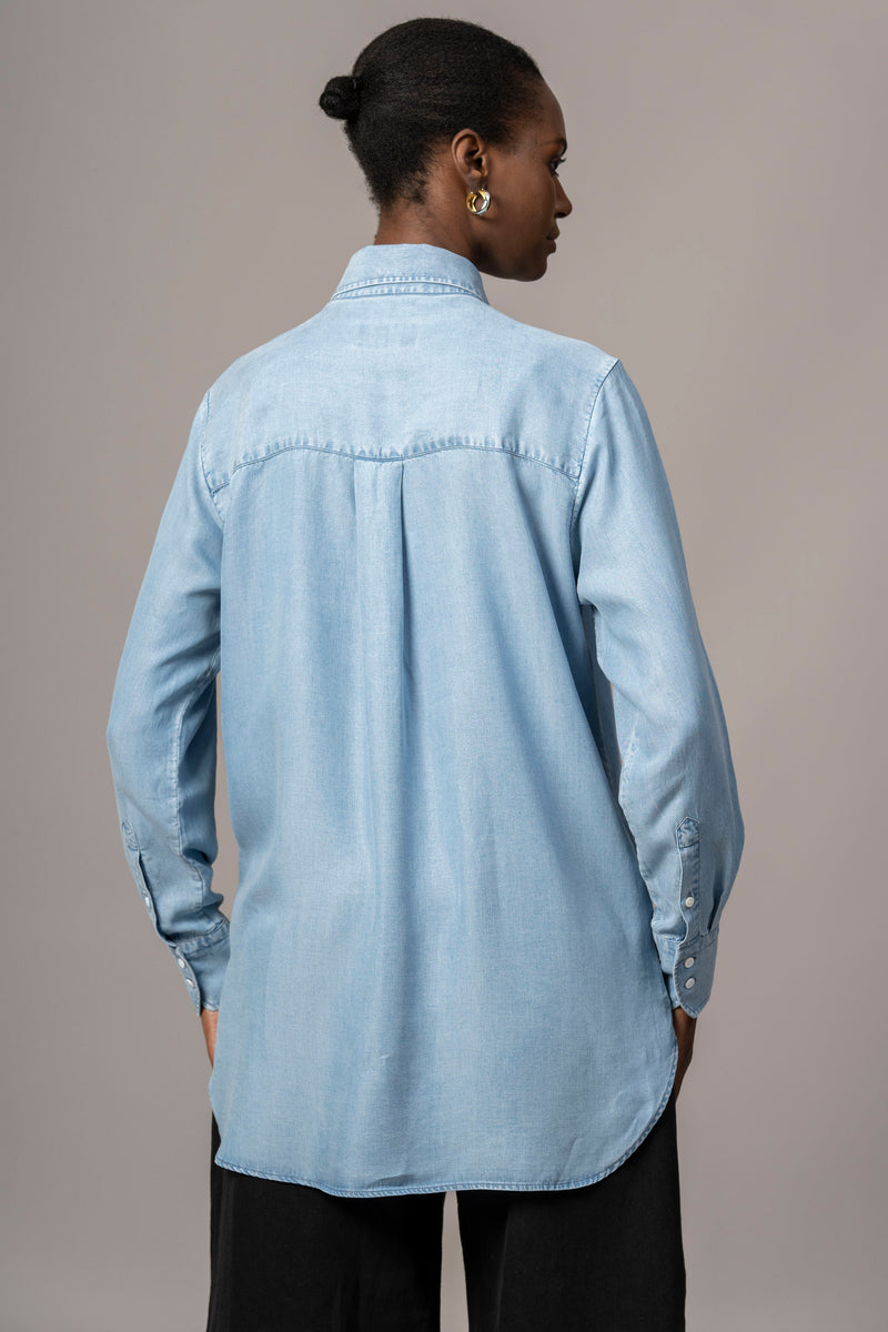 Max "The Boyfriend" Shirt in Drapey Chambray Denim